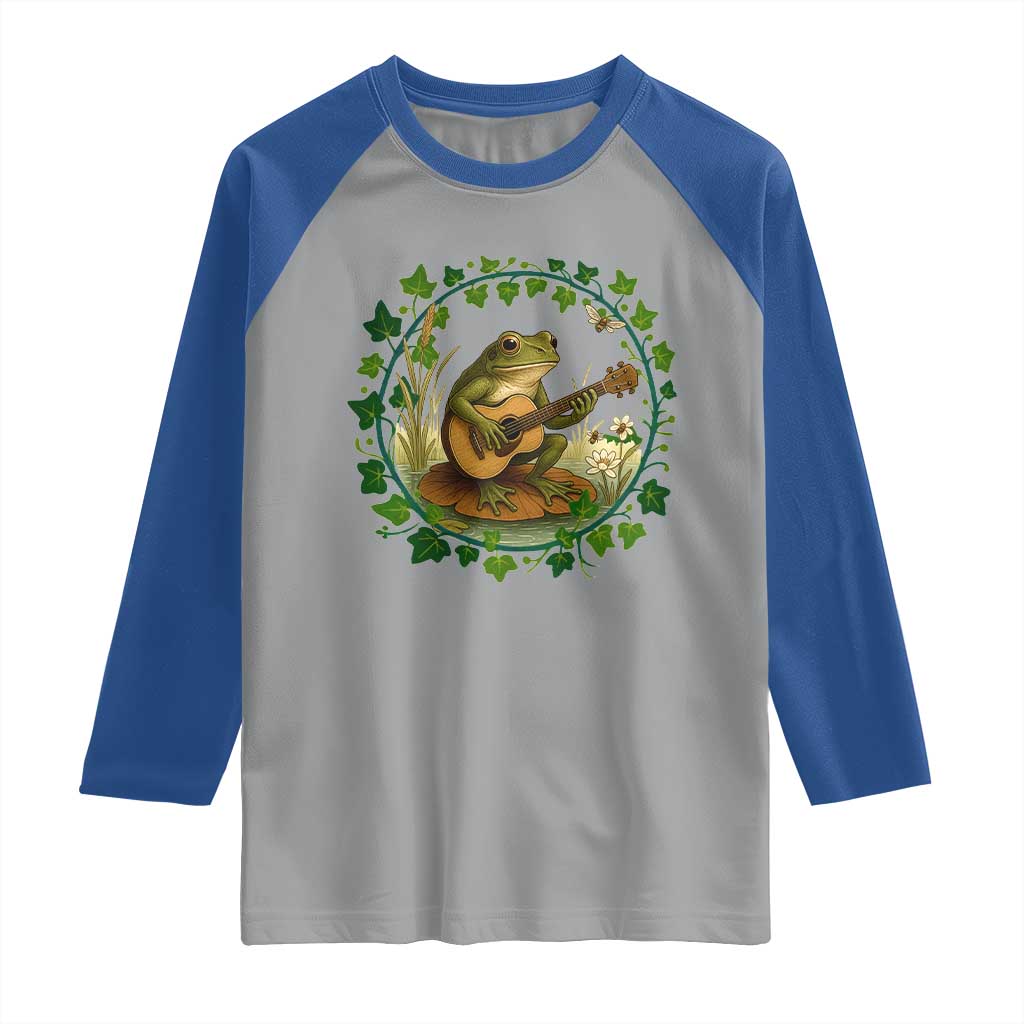 Funny Frog Playing Guitar Raglan Shirt Music Lovers Gift - Wonder Print Shop