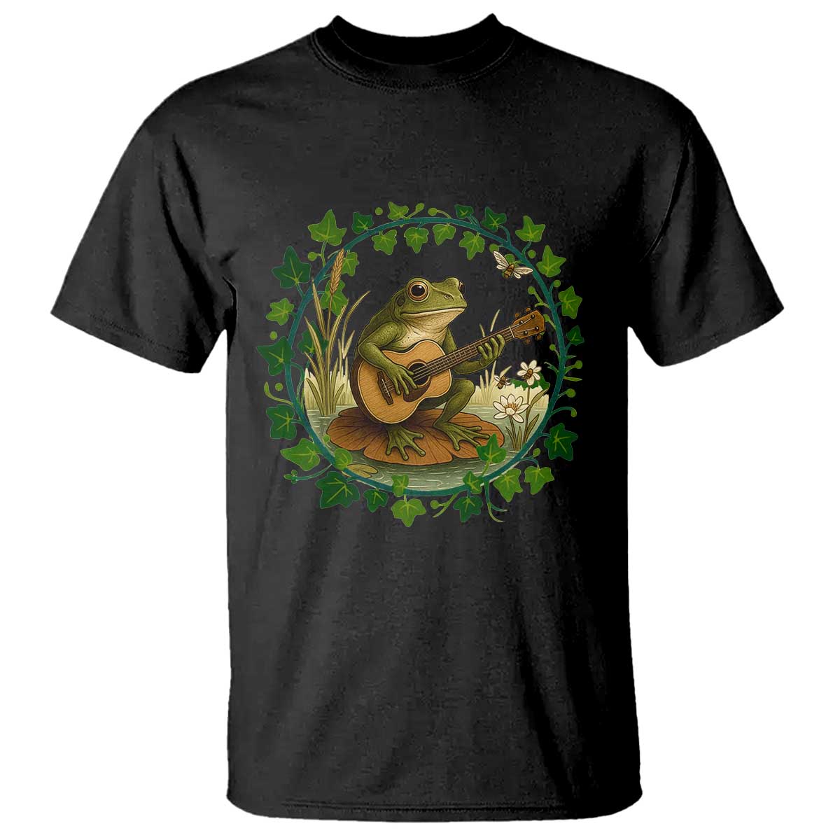 Funny Frog Playing Guitar T Shirt Music Lovers Gift - Wonder Print Shop