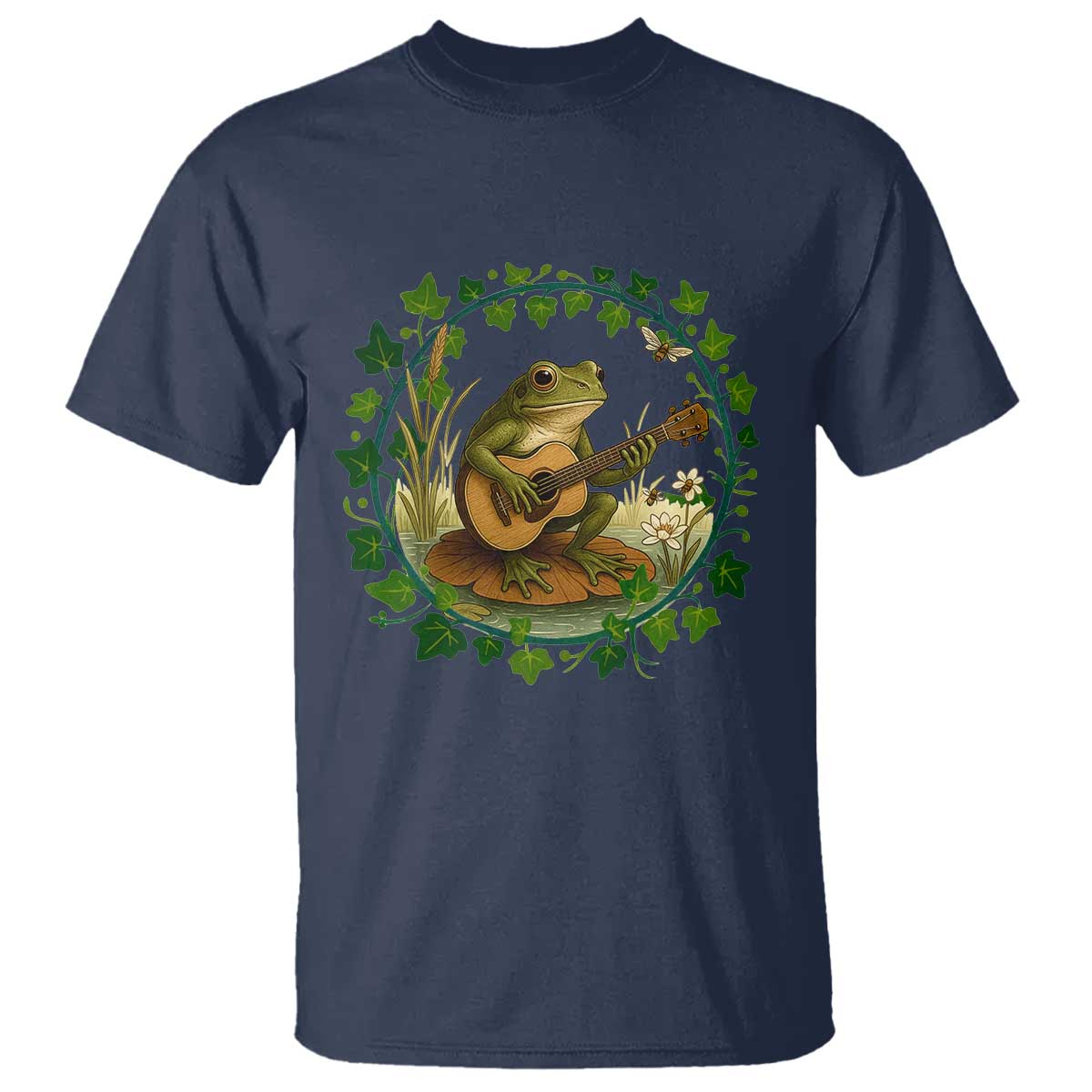 Funny Frog Playing Guitar T Shirt Music Lovers Gift - Wonder Print Shop
