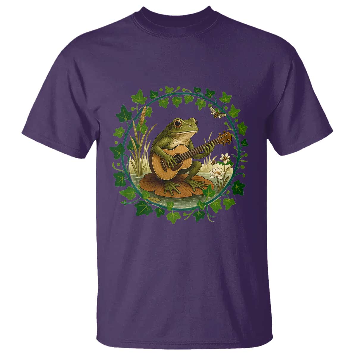 Funny Frog Playing Guitar T Shirt Music Lovers Gift - Wonder Print Shop