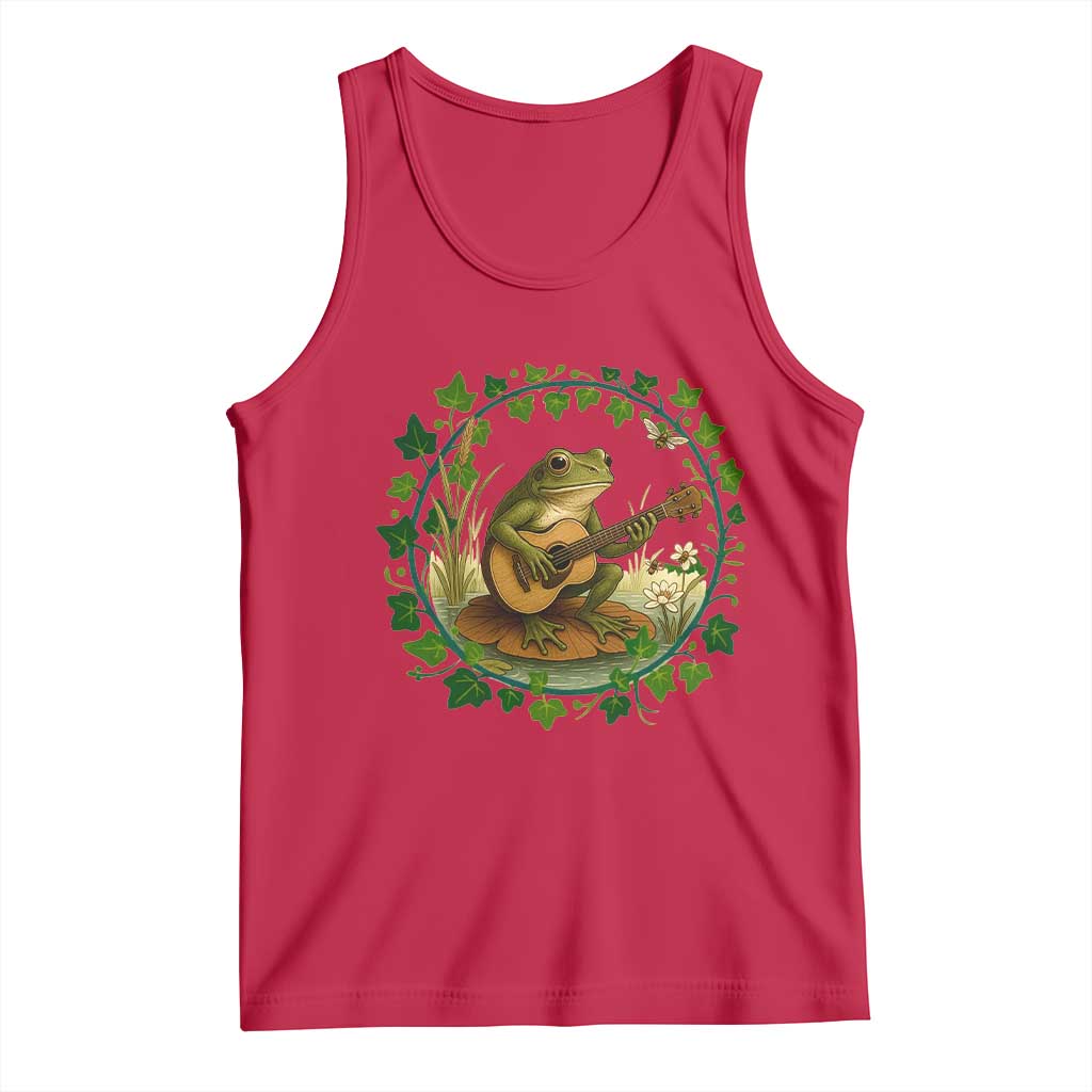 Funny Frog Playing Guitar Tank Top Music Lovers Gift - Wonder Print Shop