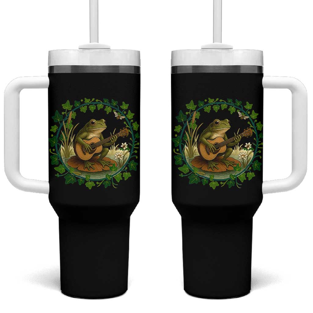 Funny Frog Playing Guitar Tumbler With Handle Music Lovers Gift