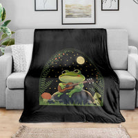 Frog Playing Guitar Throw Blanket Gift for Musicians - Wonder Print Shop