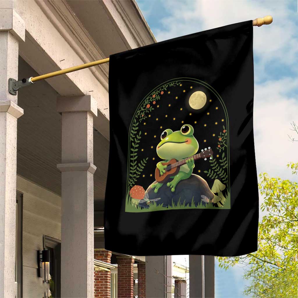 Frog Playing Guitar Garden Flag Gift for Musicians - Wonder Print Shop