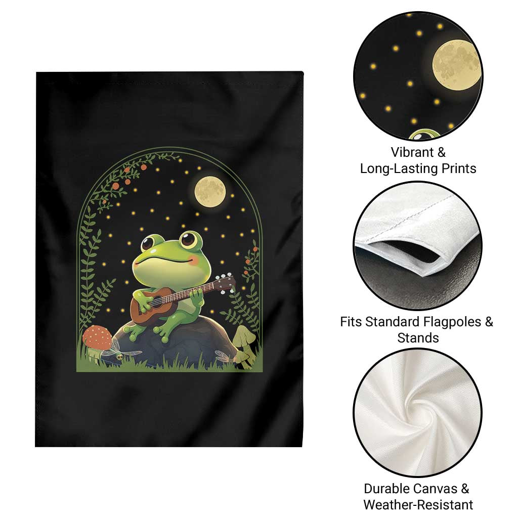 Frog Playing Guitar Garden Flag Gift for Musicians - Wonder Print Shop