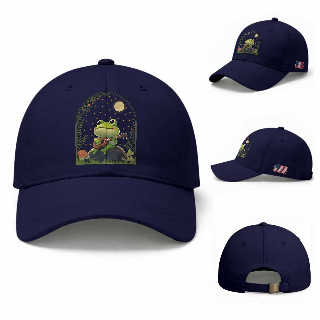 Frog Playing Guitar Baseball Cap Gift for Musicians
