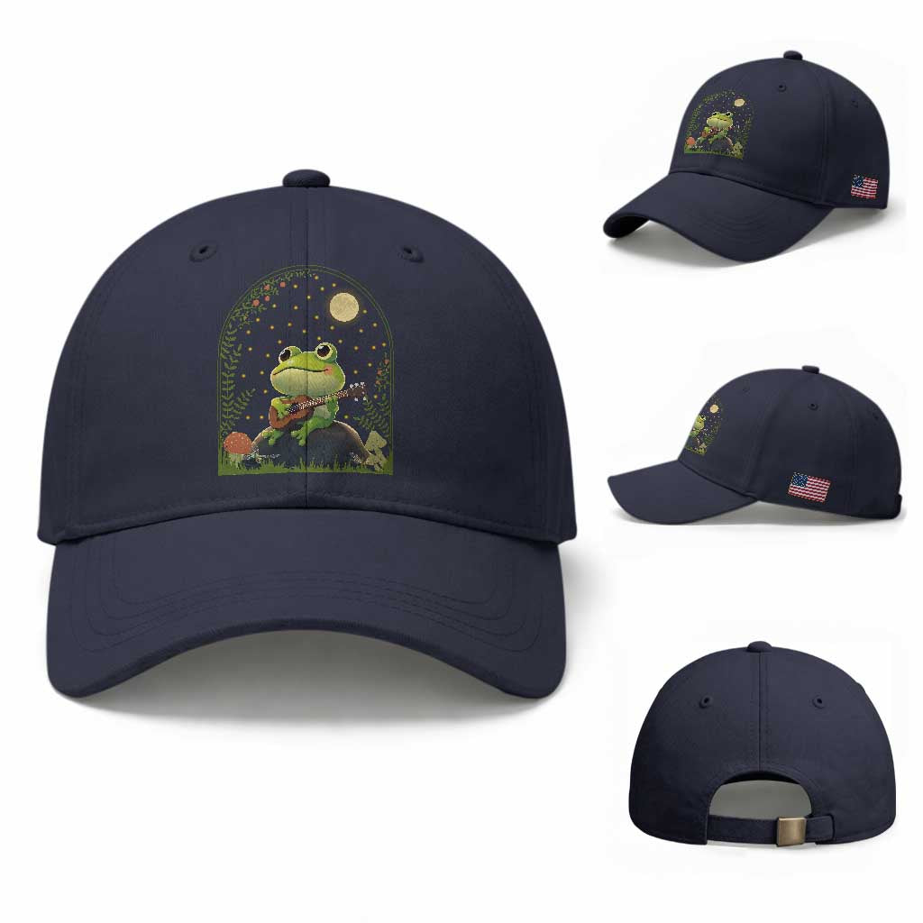 Frog Playing Guitar Baseball Cap Gift for Musicians