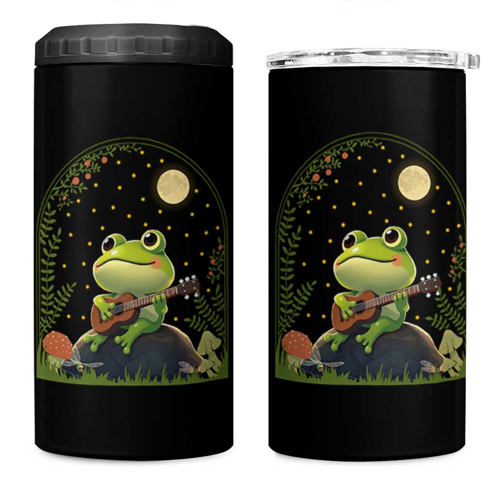 Frog Playing Guitar 4 in 1 Can Cooler Tumbler Gift for Musicians