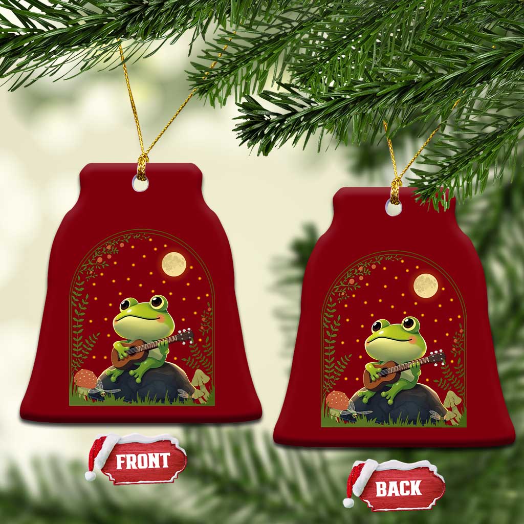 Frog Playing Guitar Ceramic Ornament Gift for Musicians - Wonder Print Shop