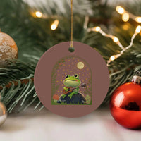 Frog Playing Guitar Ceramic Ornament Gift for Musicians - Wonder Print Shop