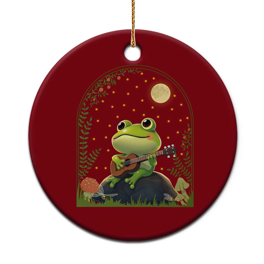 Frog Playing Guitar Ceramic Ornament Gift for Musicians - Wonder Print Shop