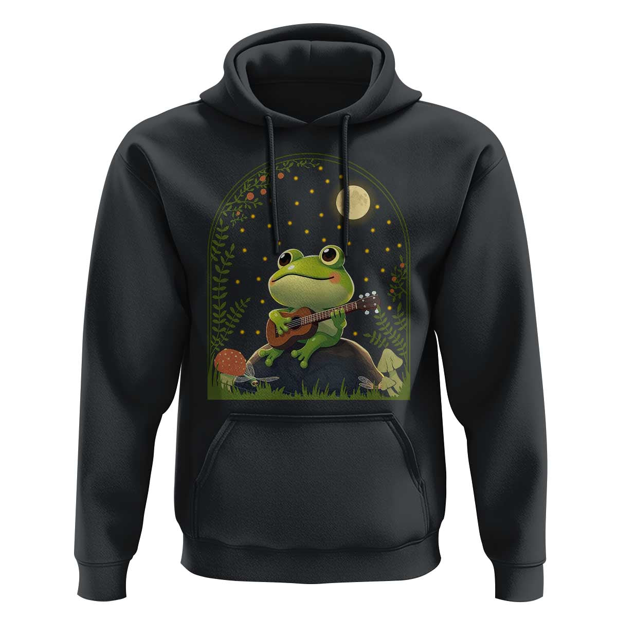 Frog Playing Guitar Hoodie Gift for Musicians - Wonder Print Shop