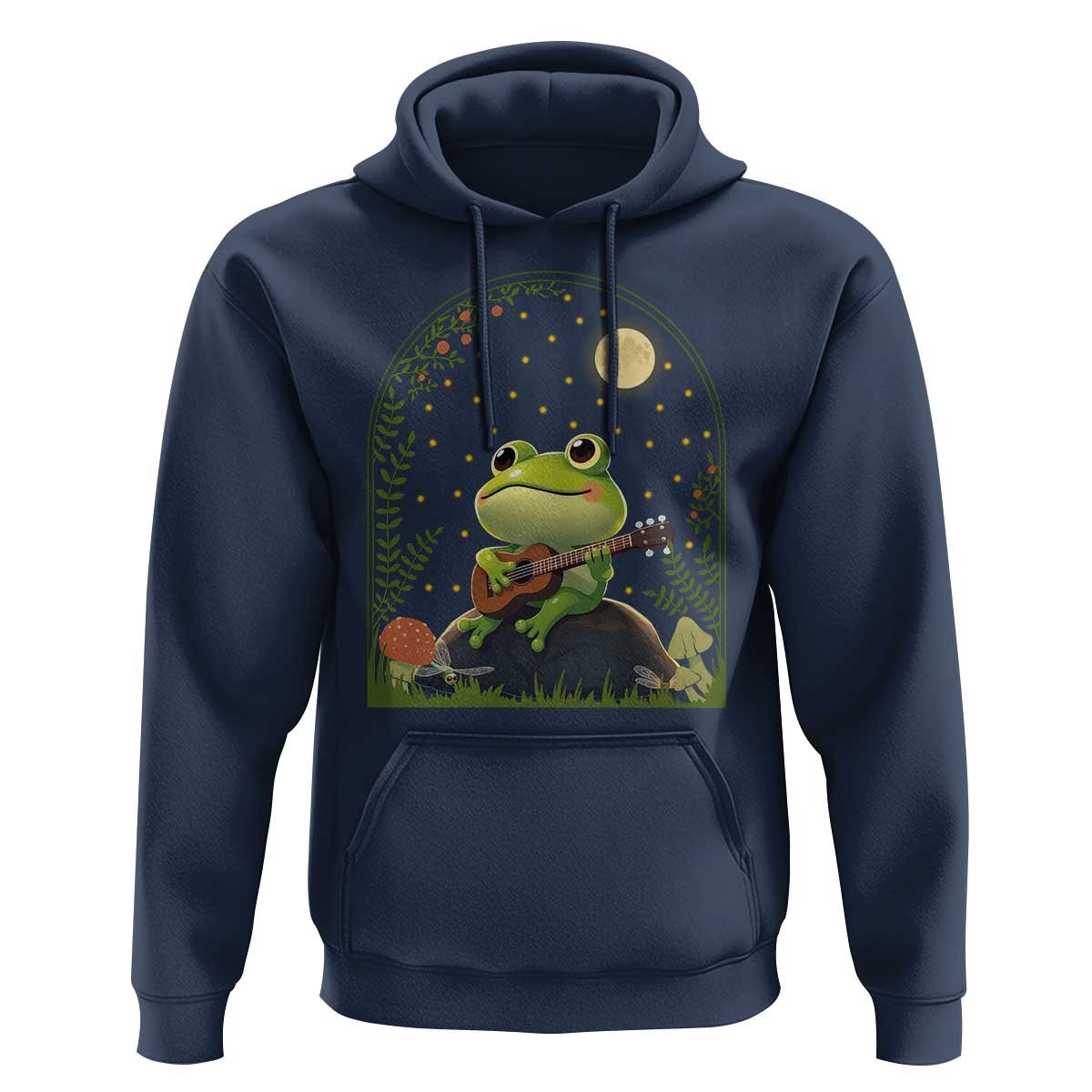 Frog Playing Guitar Hoodie Gift for Musicians - Wonder Print Shop