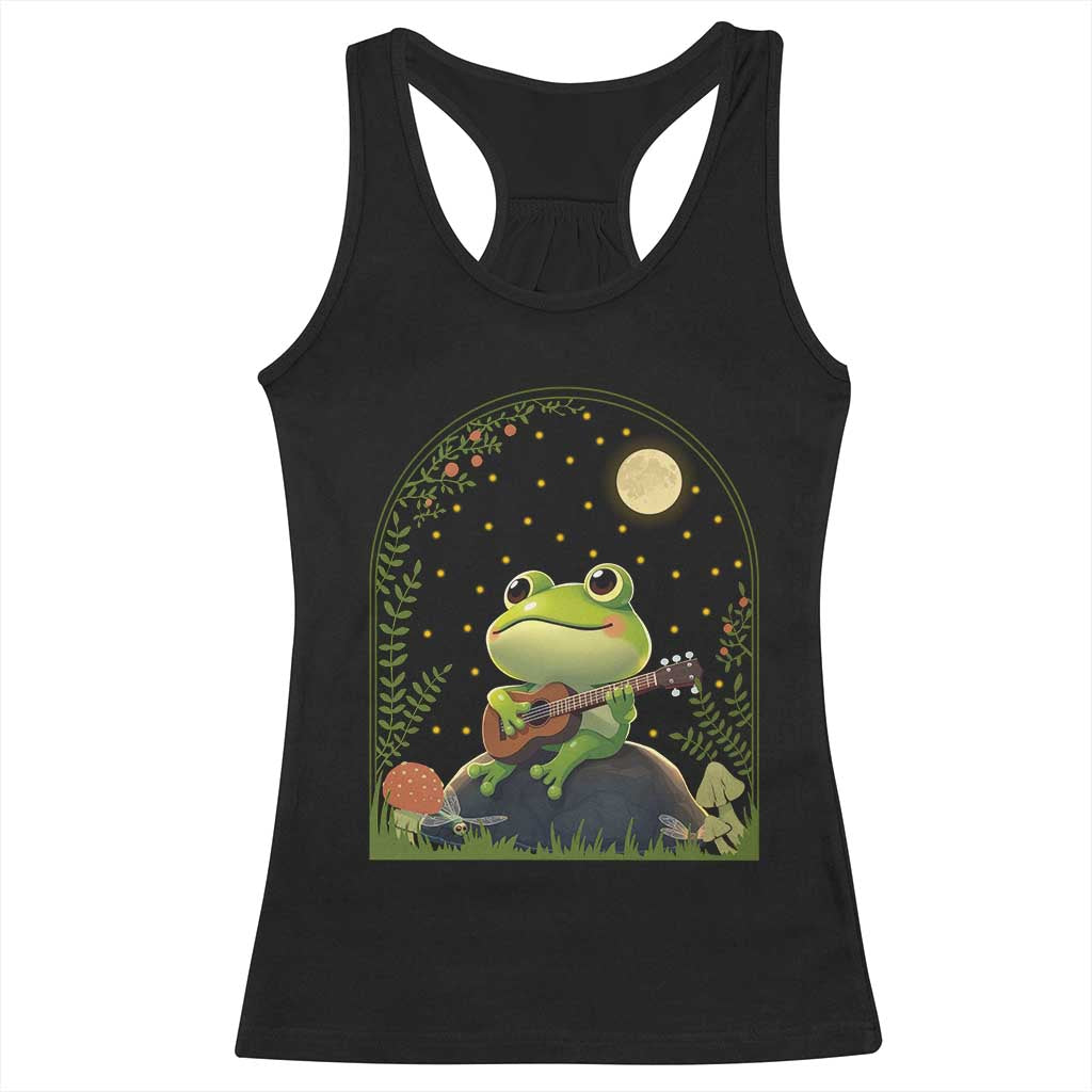 Frog Playing Guitar Racerback Tank Top Gift for Musicians - Wonder Print Shop