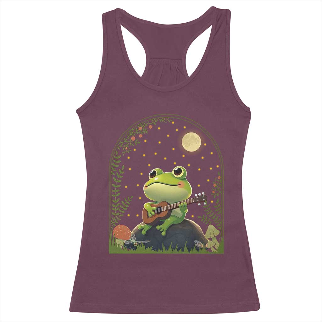 Frog Playing Guitar Racerback Tank Top Gift for Musicians - Wonder Print Shop