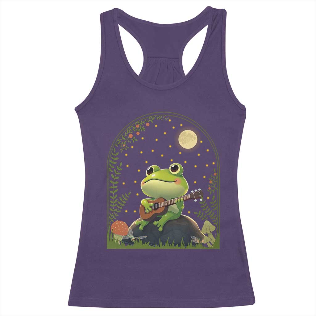 Frog Playing Guitar Racerback Tank Top Gift for Musicians - Wonder Print Shop