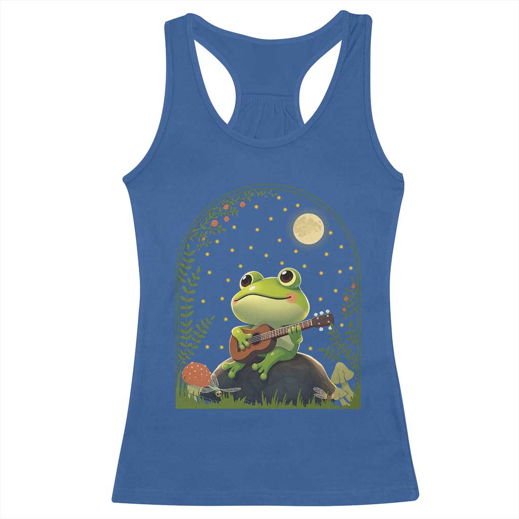 Frog Playing Guitar Racerback Tank Top Gift for Musicians - Wonder Print Shop