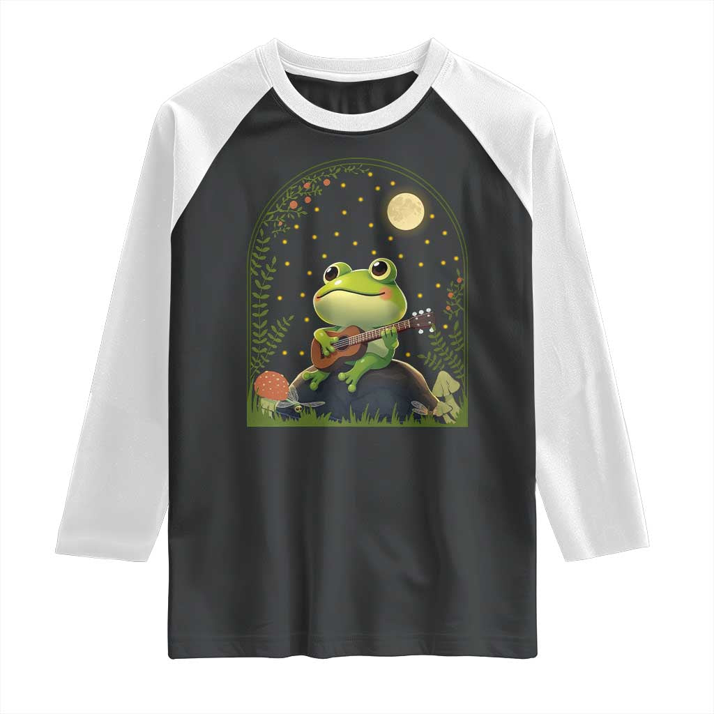 Frog Playing Guitar Raglan Shirt Gift for Musicians - Wonder Print Shop