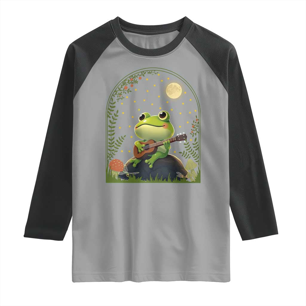Frog Playing Guitar Raglan Shirt Gift for Musicians - Wonder Print Shop