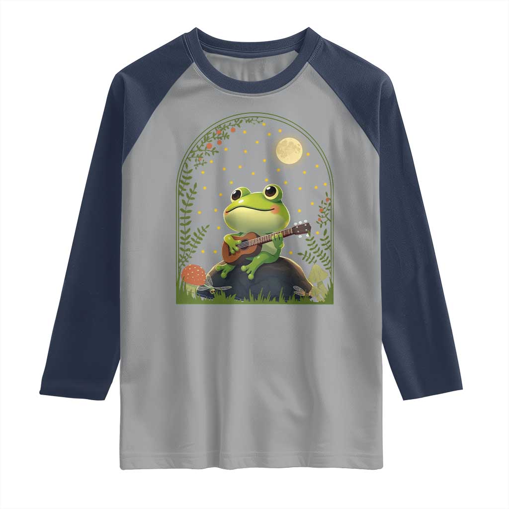 Frog Playing Guitar Raglan Shirt Gift for Musicians - Wonder Print Shop