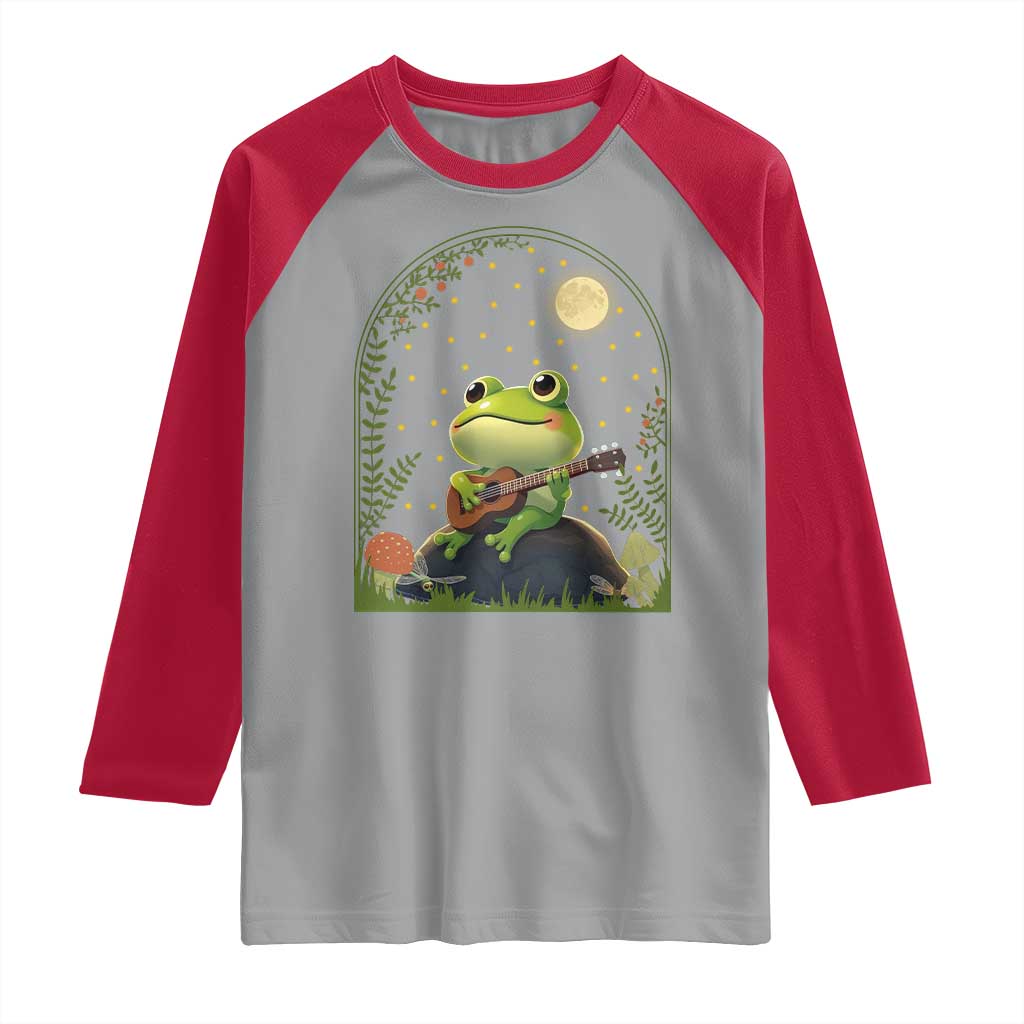 Frog Playing Guitar Raglan Shirt Gift for Musicians - Wonder Print Shop