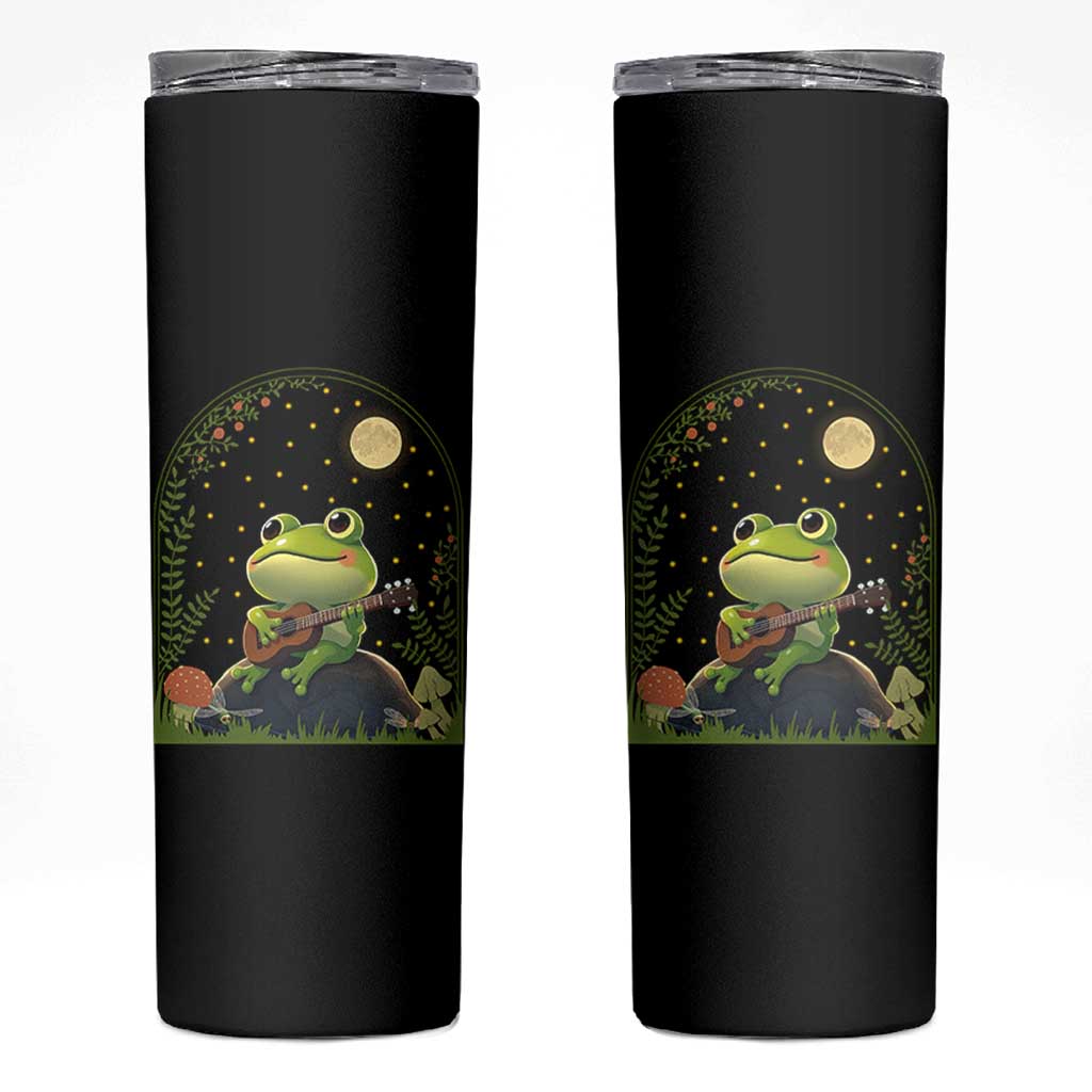 Frog Playing Guitar Skinny Tumbler Gift for Musicians