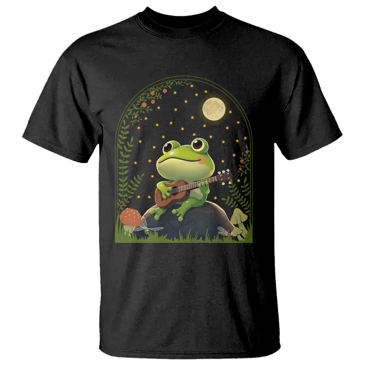 Frog Playing Guitar T Shirt Gift for Musicians - Wonder Print Shop