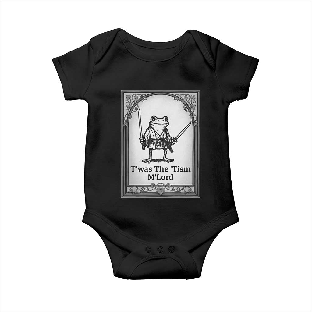 T’was The Tism M’Lord Baby Onesie Funny Medieval Knight Frog Gift - Wonder Print Shop