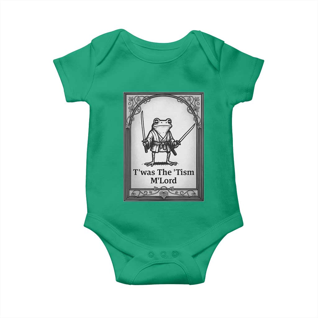 T’was The Tism M’Lord Baby Onesie Funny Medieval Knight Frog Gift - Wonder Print Shop