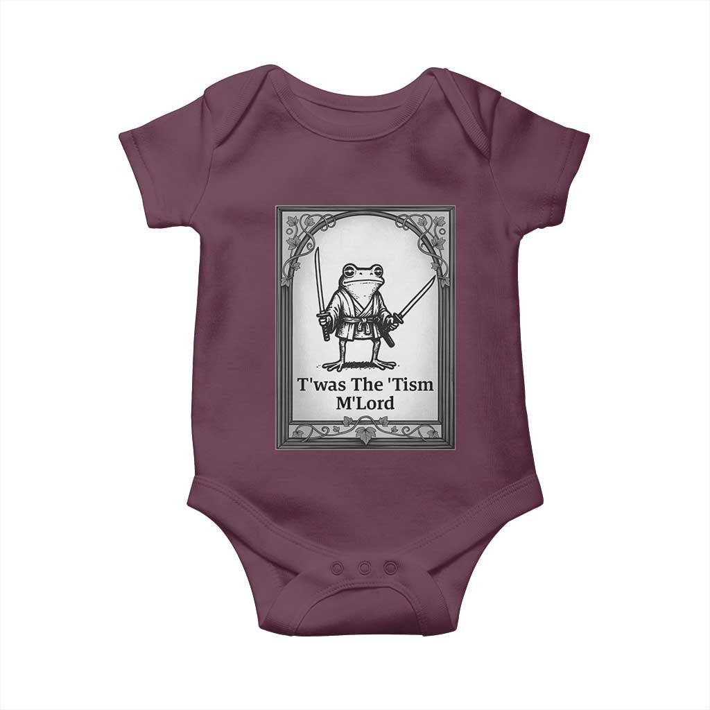 T’was The Tism M’Lord Baby Onesie Funny Medieval Knight Frog Gift - Wonder Print Shop