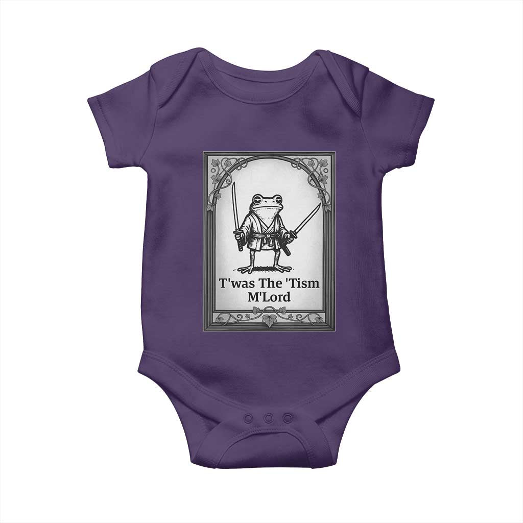 T’was The Tism M’Lord Baby Onesie Funny Medieval Knight Frog Gift - Wonder Print Shop