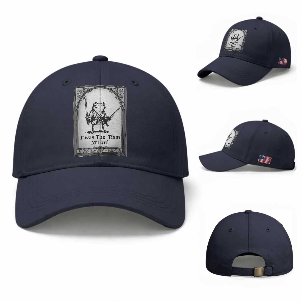 T’was The Tism M’Lord Baseball Cap Funny Medieval Knight Frog Gift