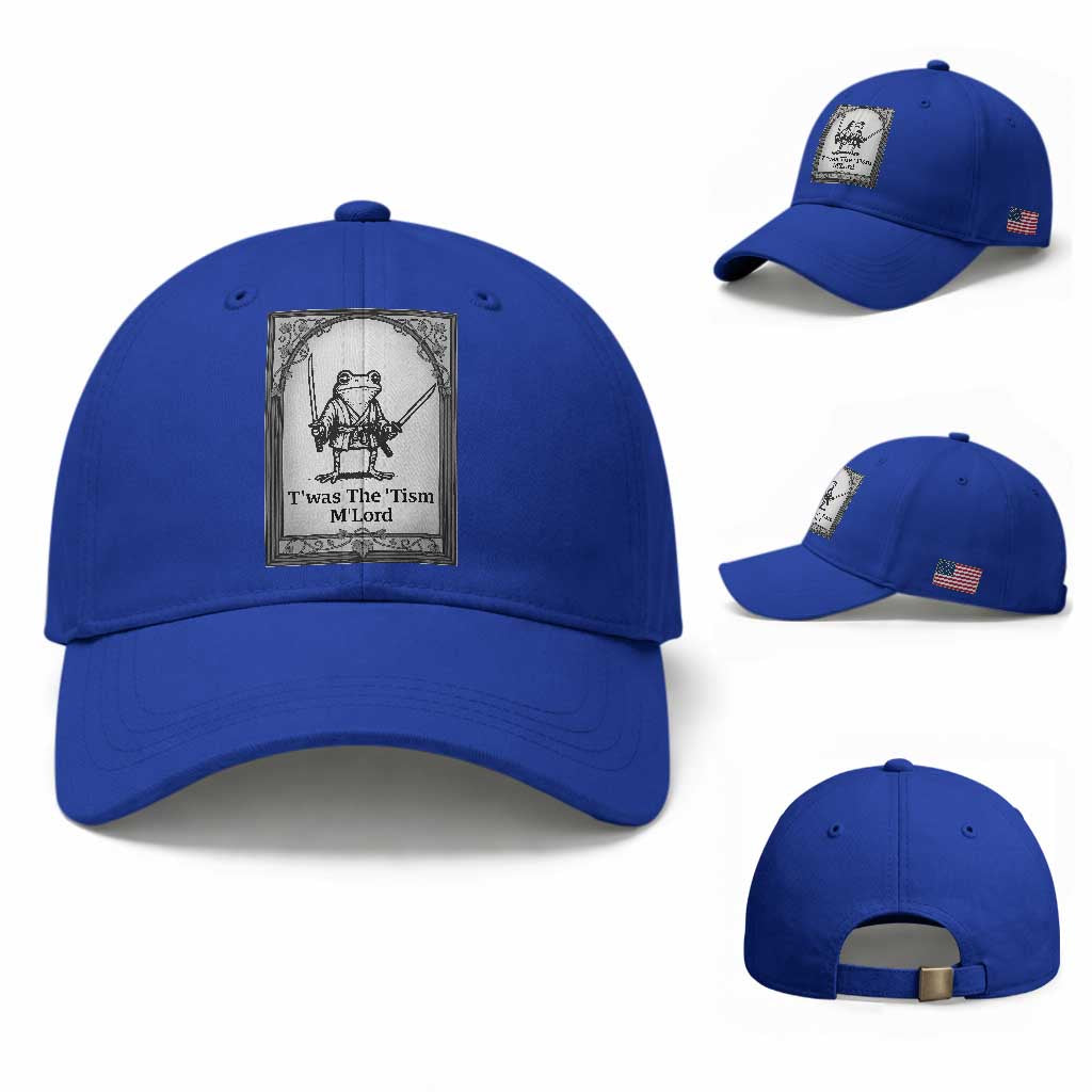 T’was The Tism M’Lord Baseball Cap Funny Medieval Knight Frog Gift