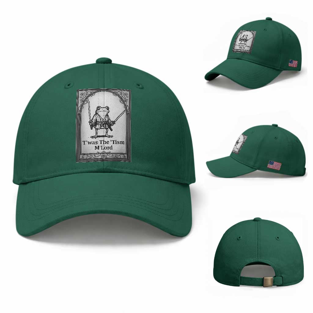 T’was The Tism M’Lord Baseball Cap Funny Medieval Knight Frog Gift