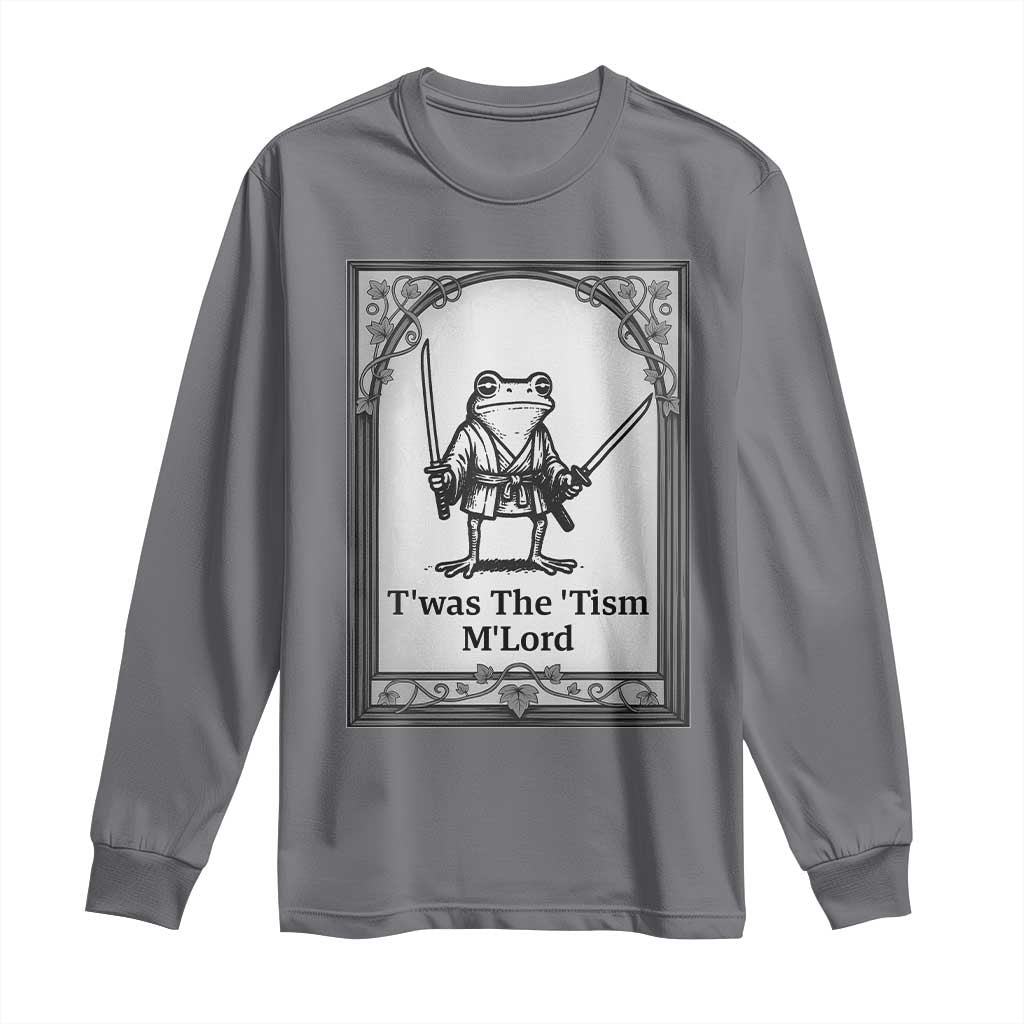 T’was The Tism M’Lord Long Sleeve Shirt Funny Medieval Knight Frog Gift - Wonder Print Shop