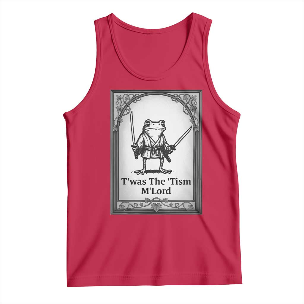 T’was The Tism M’Lord Tank Top Funny Medieval Knight Frog Gift - Wonder Print Shop
