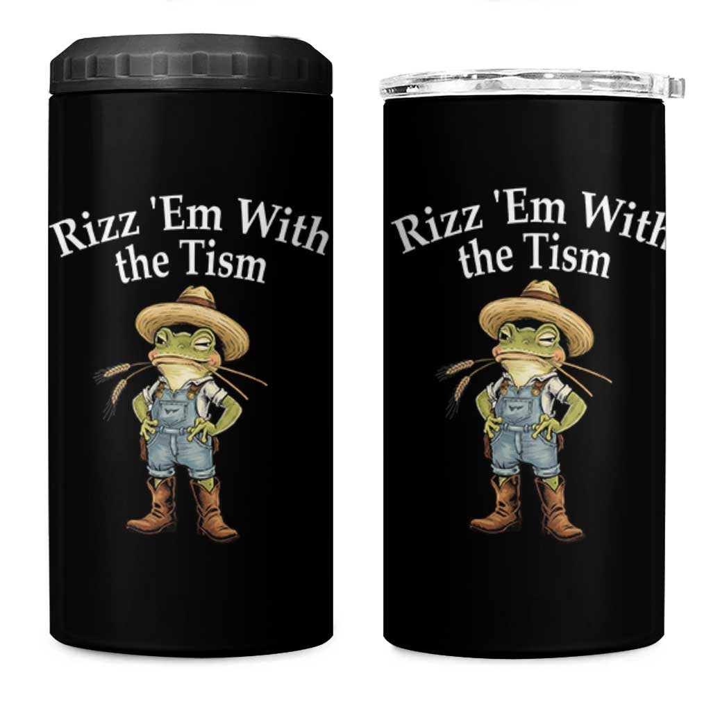 Autism Frog 4 in 1 Can Cooler Tumbler Funny Rizz Em With The Tism