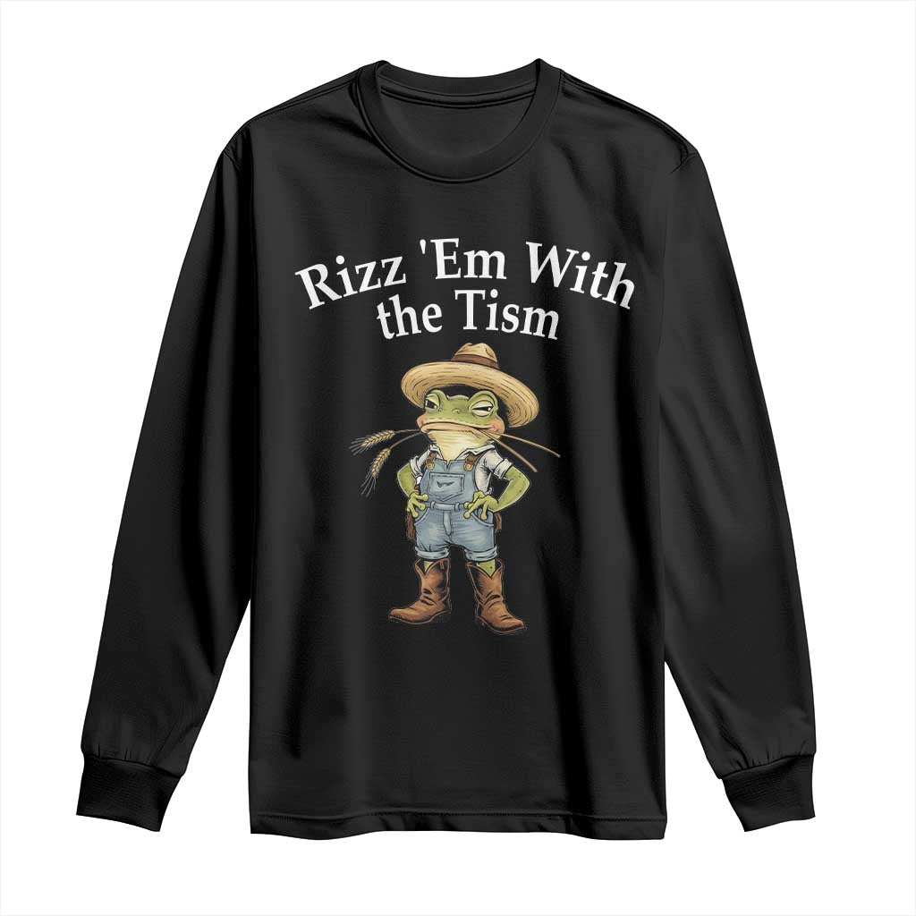 Autism Frog Long Sleeve Shirt Funny Rizz Em With The Tism - Wonder Print Shop