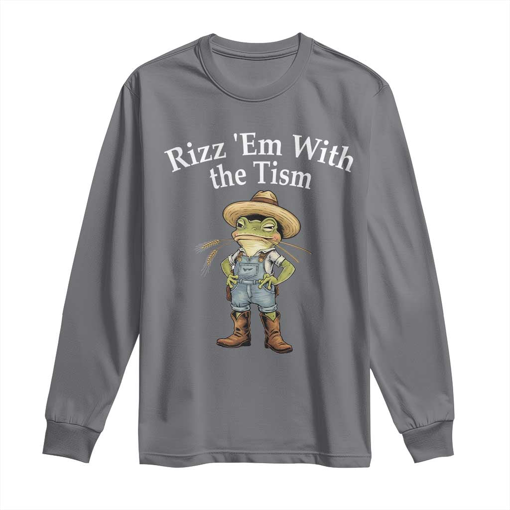 Autism Frog Long Sleeve Shirt Funny Rizz Em With The Tism - Wonder Print Shop