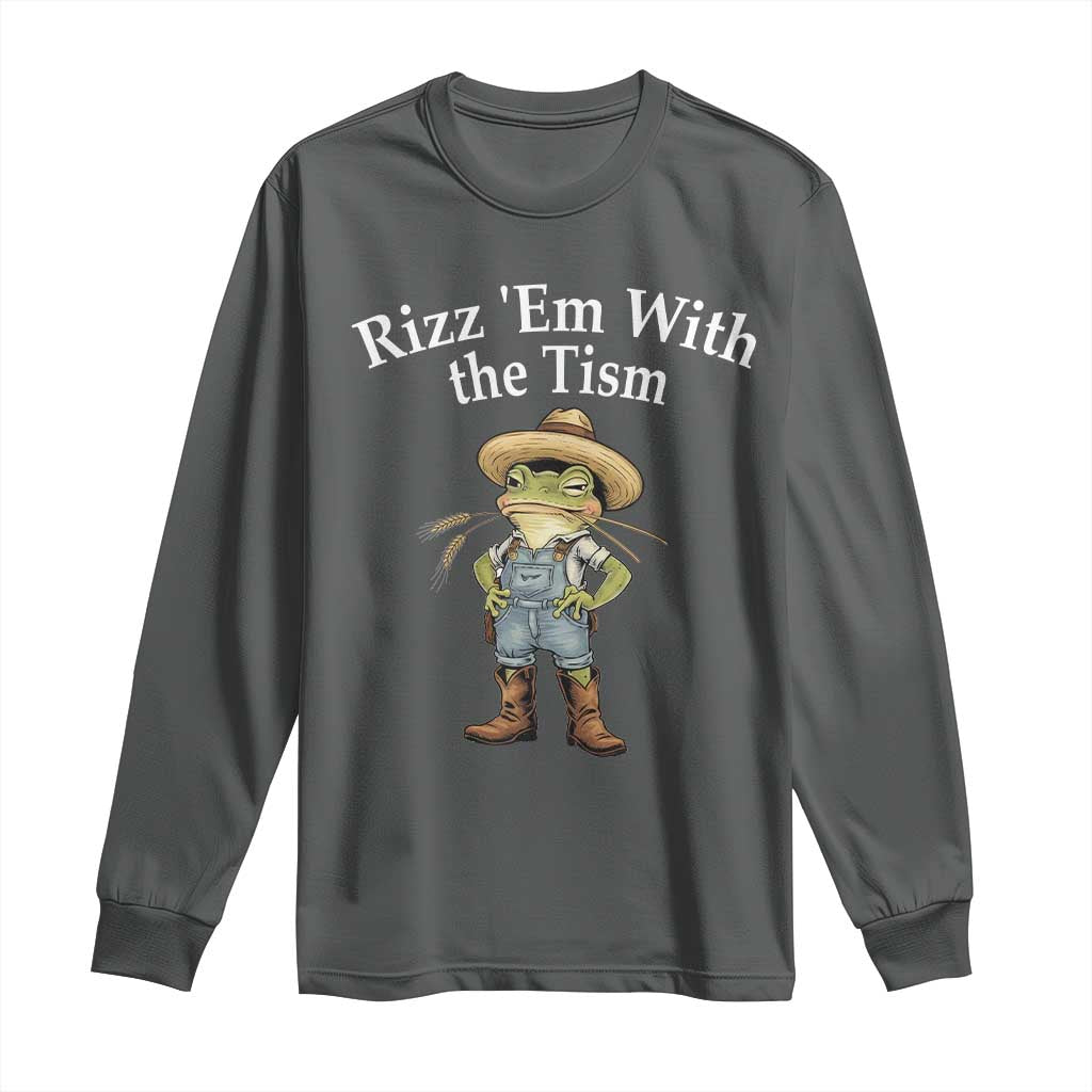 Autism Frog Long Sleeve Shirt Funny Rizz Em With The Tism - Wonder Print Shop