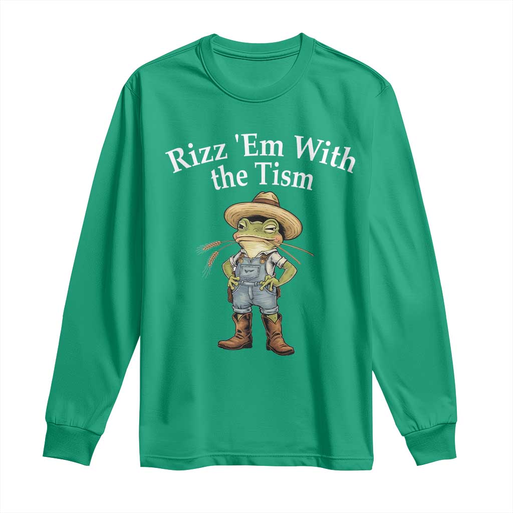 Autism Frog Long Sleeve Shirt Funny Rizz Em With The Tism - Wonder Print Shop