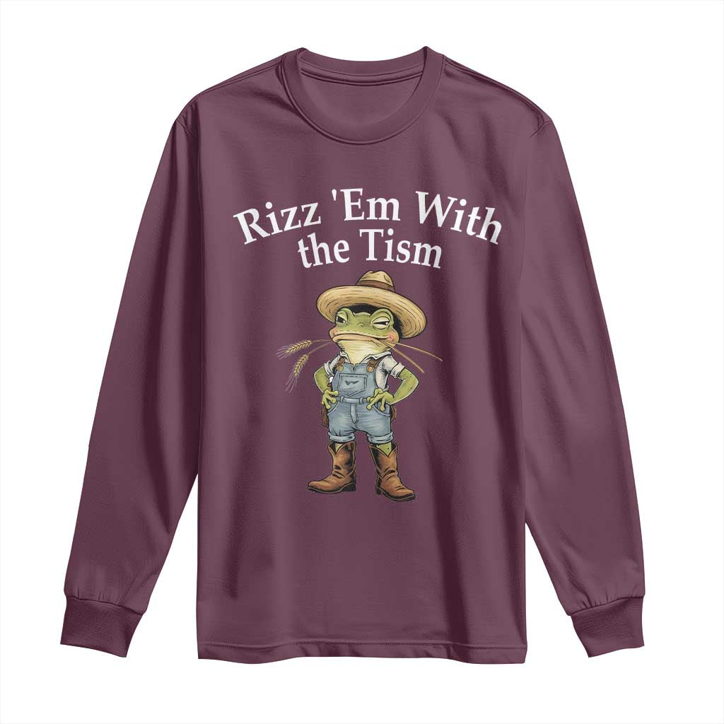 Autism Frog Long Sleeve Shirt Funny Rizz Em With The Tism - Wonder Print Shop