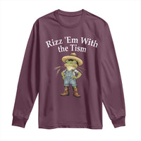Autism Frog Long Sleeve Shirt Funny Rizz Em With The Tism - Wonder Print Shop