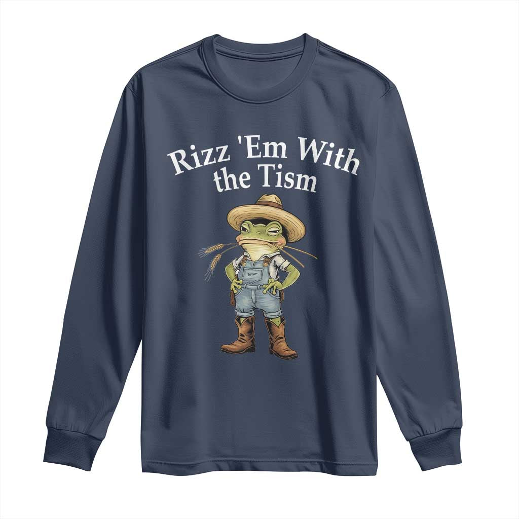 Autism Frog Long Sleeve Shirt Funny Rizz Em With The Tism - Wonder Print Shop
