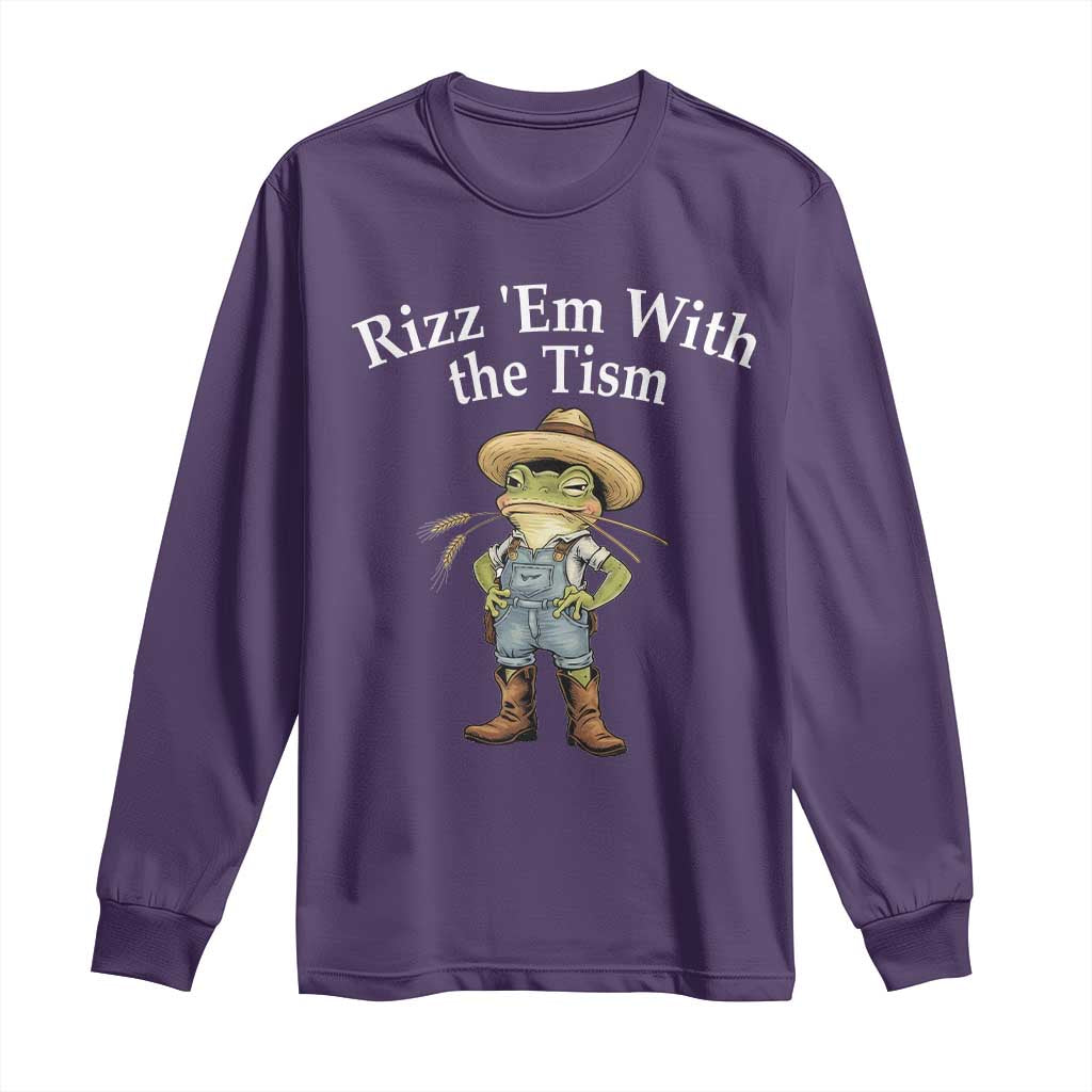 Autism Frog Long Sleeve Shirt Funny Rizz Em With The Tism - Wonder Print Shop