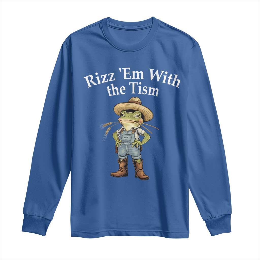 Autism Frog Long Sleeve Shirt Funny Rizz Em With The Tism - Wonder Print Shop