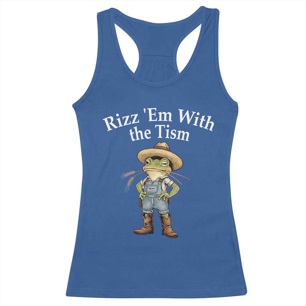 Autism Frog Racerback Tank Top Funny Rizz Em With The Tism - Wonder Print Shop