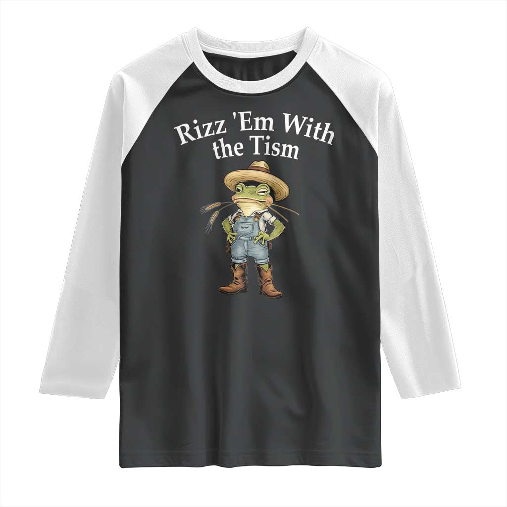 Autism Frog Raglan Shirt Funny Rizz Em With The Tism - Wonder Print Shop