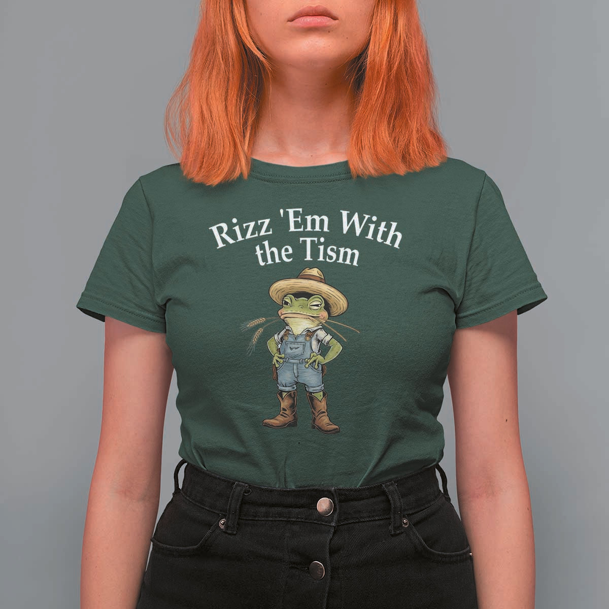 Autism Frog T Shirt For Women Funny Rizz Em With The Tism - Wonder Print Shop