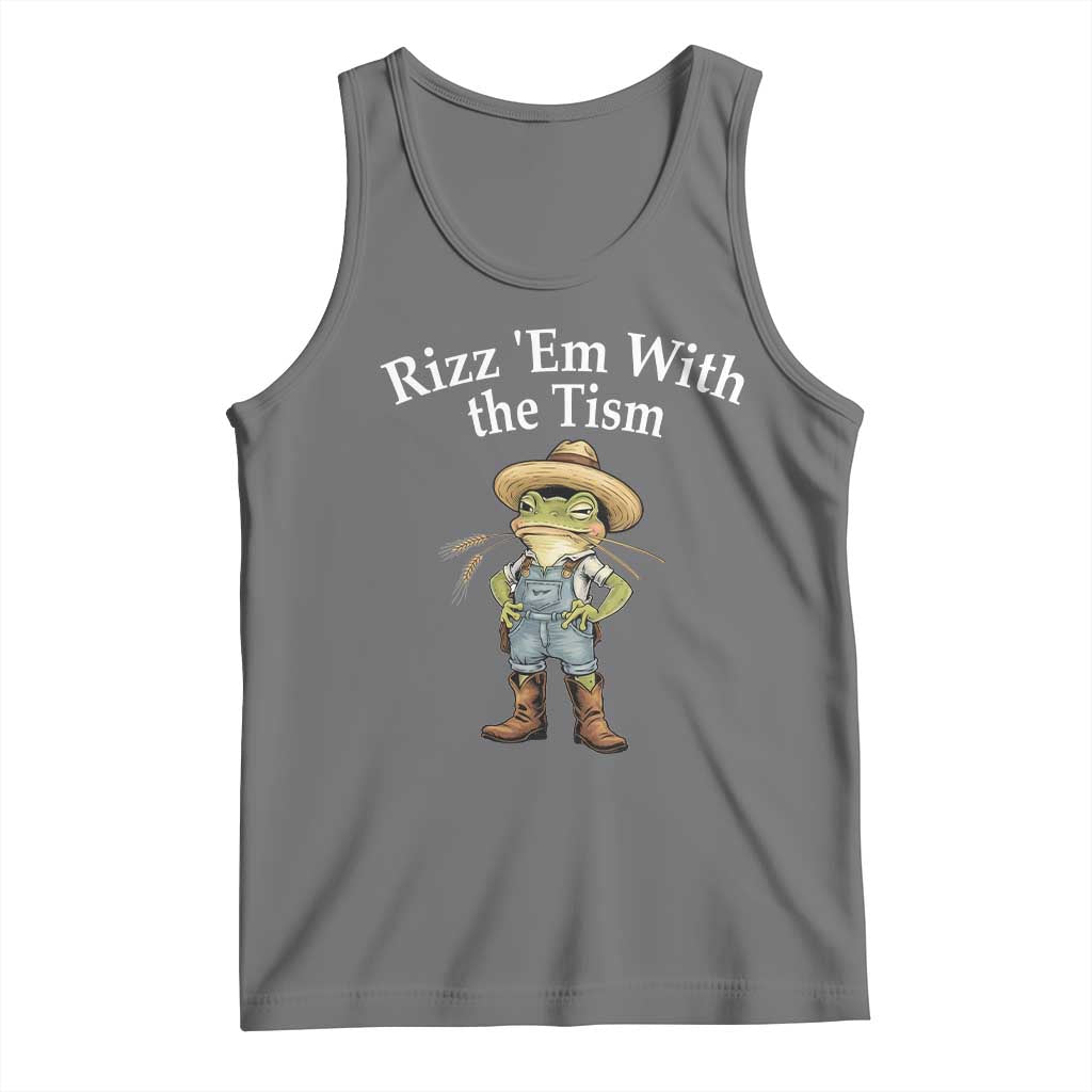 Autism Frog Tank Top Funny Rizz Em With The Tism - Wonder Print Shop